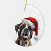 Happy Boxer Dog Christmas Personalized Keramik Ornament (Links)