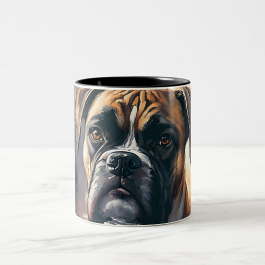 Happy Boxer Dog Zweifarbige Tasse (Mittel)
