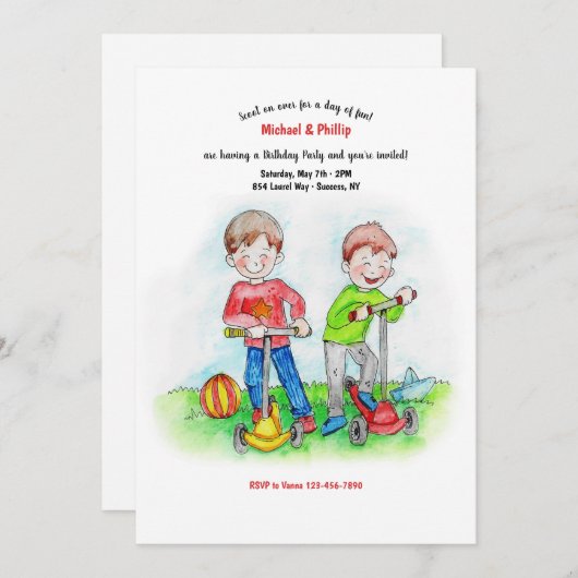 Happy Boys bei Play Einladung (Vorne/Hinten)