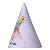 Happy Brachiosaur Dinosaurier mit Geschenken, lila Partyhütchen (Rechts)