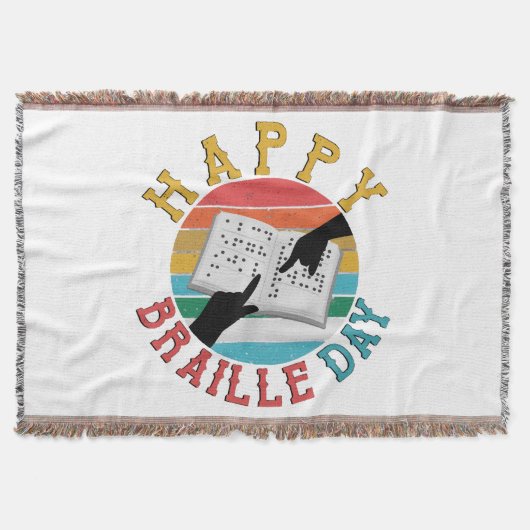 Happy Braille Day Decke (Vorderseite)