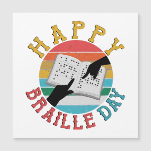 Happy Braille Day Magnetkarte