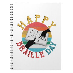 Happy Braille Day Notizblock