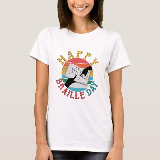 Happy Braille Day T-Shirt (Vorderseite)