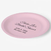 Happy Brautparty Pink Pappteller (Schrägansicht)