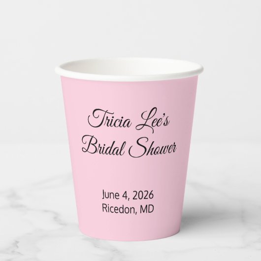 Happy Brautparty: Rosa Pappbecher (Vorderseite)