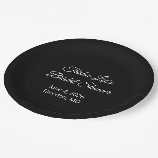 Happy Brautparty White Pappteller (Schrägansicht)