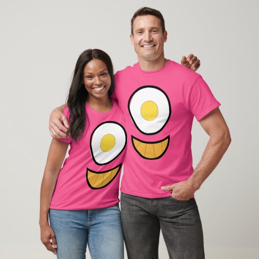 Happy Breakfast of a Fried Egg and a Croissant 80s T-Shirt (Unisex)
