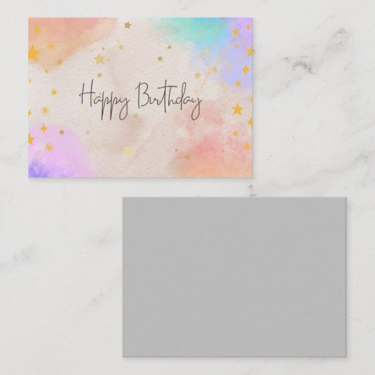 Happy Bridday Card Mitteilungskarte (Vorne/Hinten)