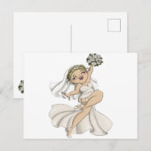 Happy Bride 02 Einladungspostkarte (Vorne/Hinten)