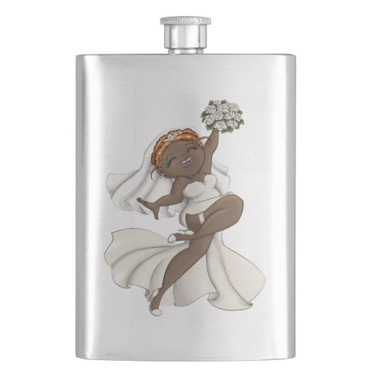 Happy Bride 03 Flachmann (Vorderseite)