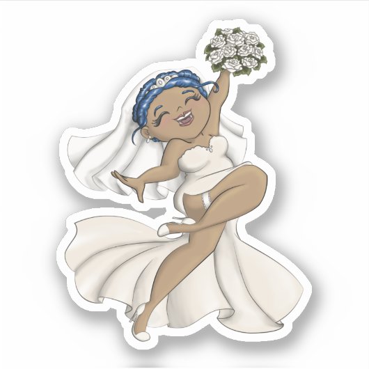 Happy Bride 07 Aufkleber (Vorderseite)