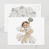 Happy Bride 10 Einladungspostkarte (Vorne/Hinten)