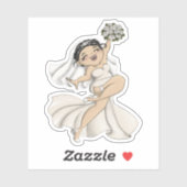 Happy Bride 11 Aufkleber (Blatt)