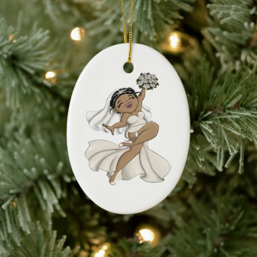 Happy Bride 11 Keramik Ornament (Baum)