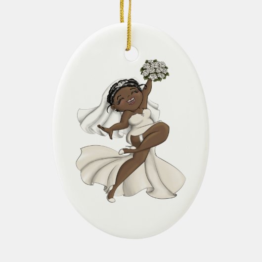 Happy Bride 11 Keramik Ornament (Hinten)