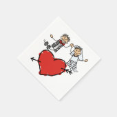 Happy Bride Groom High Five Heart Serviette (Ecke)