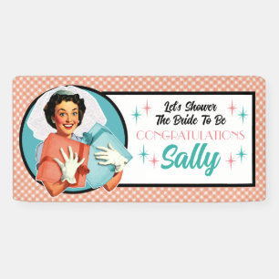 Happy Bride Retro Brautparty Party Banner