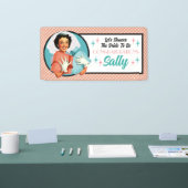 Happy Bride Retro Brautparty Party Banner (Messe)