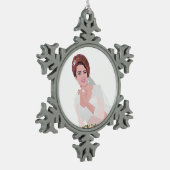 HAPPY BRIDE SCHNEEFLOCKEN Zinn-Ornament (Links)