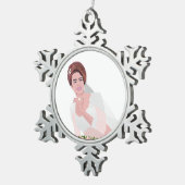 HAPPY BRIDE SCHNEEFLOCKEN Zinn-Ornament (Rechts)