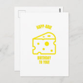 Happy Brie Geburtstag lustige Käse Pun Witze Postkarte (Vorne/Hinten)