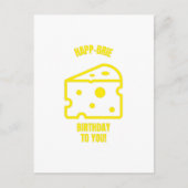 Happy Brie Geburtstag lustige Käse Pun Witze Postkarte (Vorderseite)