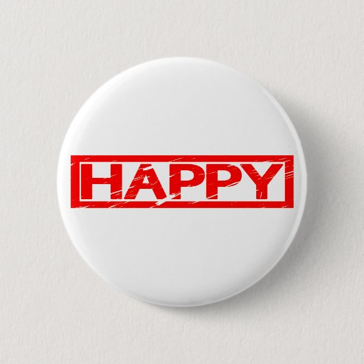 Happy Briefmarke Button (Vorderseite)