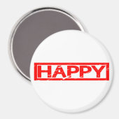 Happy Briefmarke Magnet (Vorderseite/Rückseite)