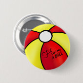 Happy Bright Bounce Ball Color realistisch Button (Vorne & Hinten)