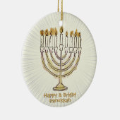 Happy & Bright Hanukkah Lovely Keramik Ornament (Rechts)