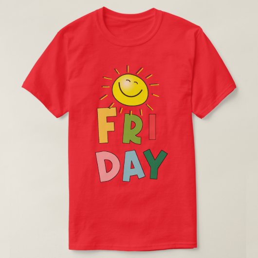 Happy Bright Sunny Freitag T-Shirt (Design vorne)