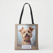 Happy Bright Yorkie Yorkshire Terrier Dog Name Tasche (Vorderseite)