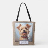 Happy Bright Yorkie Yorkshire Terrier Dog Name Tasche (Rückseite)
