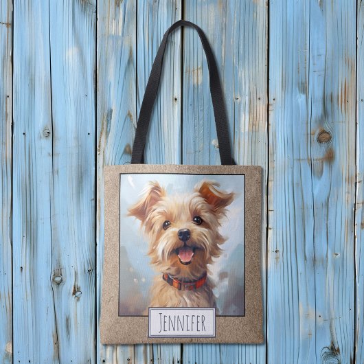 Happy Bright Yorkie Yorkshire Terrier Dog Name Tasche