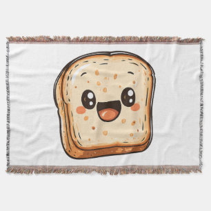 Happy Broad Slice Cartoon lächelnd Toast Decke