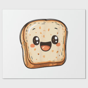 Happy Broad Slice Cartoon lächelnd Toast Geschenkpapier