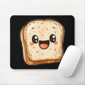 Happy Broad Slice Cartoon lächelnd Toast Mousepad (Mit Mouse)