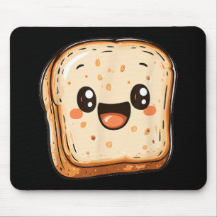Happy Broad Slice Cartoon lächelnd Toast Mousepad