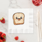 Happy Broad Slice Cartoon lächelnd Toast Serviette (Beispiel)
