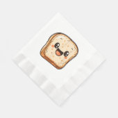 Happy Broad Slice Cartoon lächelnd Toast Serviette (Ecke)