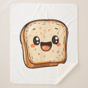 Happy Broad Slice Cartoon lächelnd Toast Sherpadecke