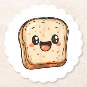 Happy Broad Slice Cartoon lächelnd Toast Untersetzer