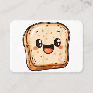 Happy Broad Slice Cartoon lächelnd Toast Visitenkarte