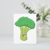 Happy Broccoli Gemüselächeln Postkarte (Stehend Vorderseite)