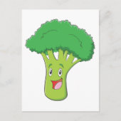 Happy Broccoli Gemüselächeln Postkarte (Vorderseite)