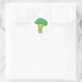 Happy Broccoli Gemüselächeln Runder Aufkleber (Tasche)