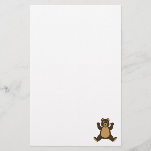 Happy Brown Bear Briefpapier (Vorderseite)