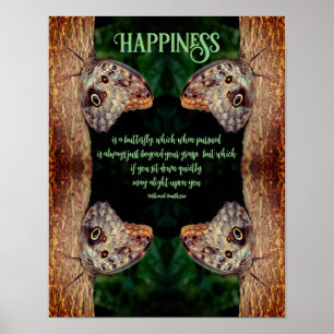 Happy Brown Butterfly Abstrakt Inspiration Poster