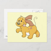 Happy Brown Dog Tshirts und Geschenke Postkarte (Vorne/Hinten)